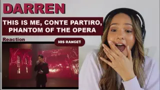 DARREN ESPANTO - This Is Me, Conte Partiro, Phantom Of The Opera | REACTION!!