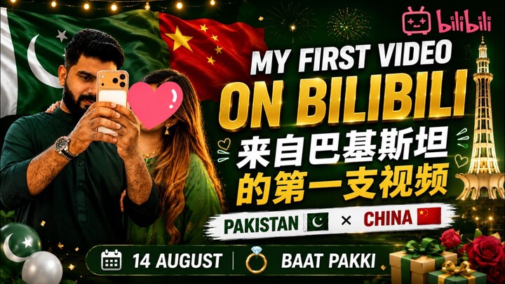 MY FIRST VIDEO ON BILIBILI 🇵🇰🇨🇳 | Pakistan Independence Day + Baat Pakki 💍