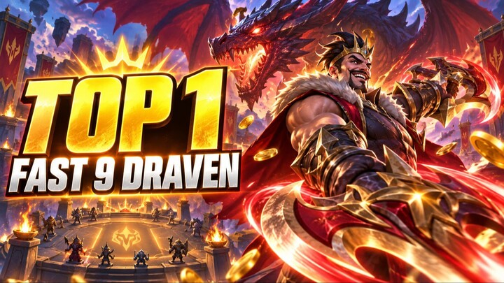 Top 1 jogando Fast 9 Draven + Dragon no TFT Set 18!