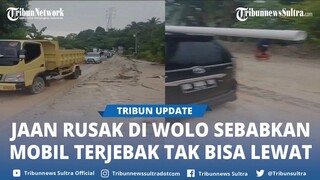 Jalan Berlumpur di Wolo Kolaka Sulawesi Tenggara Dikeluhkan Warga, Mobil Terjebak Tak Bisa Lewat
