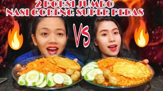 2 PORSI JUMBO NASI GORENG SIMPLE PEDAS GILA!!MAKANAN PEDAS 🔥