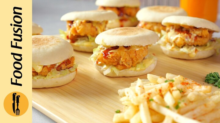 Homemade Pita Bun with Crispy Chicken Back to School - Lunchbox Recipe by Food Fusion