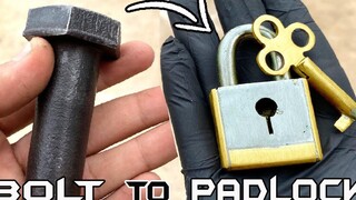 I Turn a Steel Bolt into a Pocket size PADLOCK