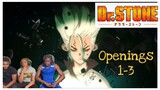 Dr.Stone Openings 1-3 | Anime Op Reaction