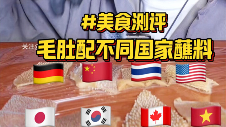 Tripe paired with dipping sauces from different countries—which combination would you want to try?