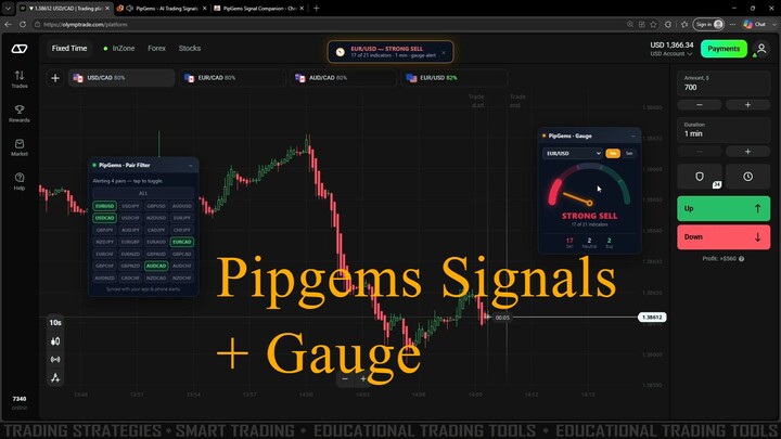 Olymp Trade PipGems Gauge + Signal Alerts