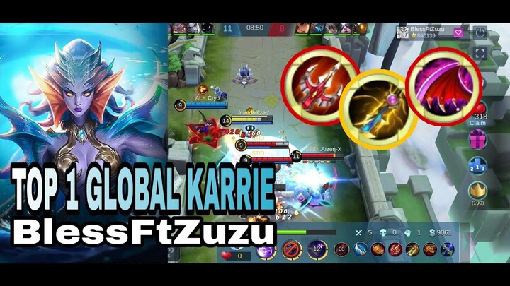 TOP 1 GLOBAL KARRIE   BlessFtZuzu MOBILE LEGENDS SEASON 15