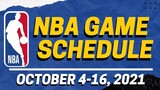 NBA GAME SCHEDULE OCTOBER 4 TO OCTOBER 16, 2021 | 2021 NBA PRESEASON
