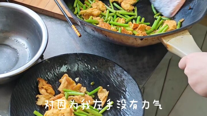 For the first time in his life, the young man is eating a meal his wife cooked, and he feels incredi