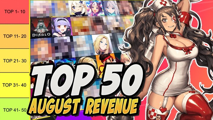 The Top 50 Mobile Gacha Games Global Revenue & Downloads Tier List For August 2023! [ Gacha Revenue]