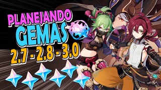 Planejamento de GEMAS para os Próximos Personagens! Genshin Impact 2.7, 2.8 e 3.0