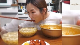 Ăn và cảm nhận canh trứng, cơm trộn và xúc xích #anngon