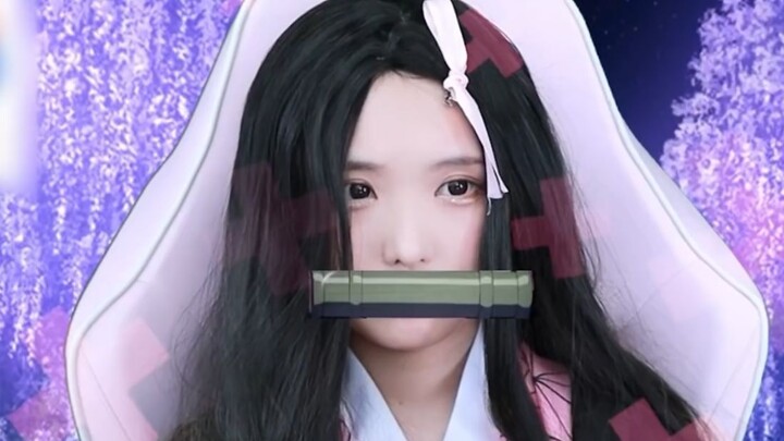 Korean girl cosplays Demon Slayer Nezuko! She recovers her strength by sleeping! She’s angry because