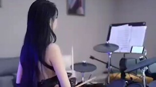 excellent drummer with lingerie