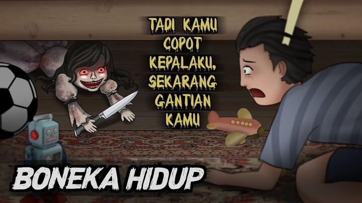 Boneka Hidup  tiap pagi ada darah di bajunya #HORORMISTERI  Kartun Hantu