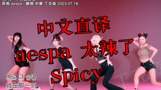 「丁克森.中文直译」aespa《Spicy》我太辣了～