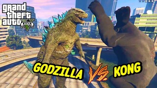 ก็อตซิลล่าปะทะคอง | GTA V MOD GODZILLA VS KONG