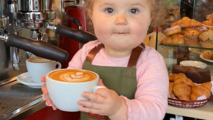 Funny Baby Barista Brews Café Chaos! Baby Boss Coffee Comedy 😂☕
