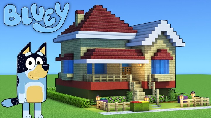 Minecraft Tutorial: How To Make Blueys House (The Heeler House) "Bluey"