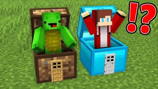 JJ and Mikey Built a Bunker Inside a CHEST in Minecraft - Maizen