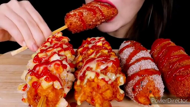 hi there .. Corndog Mukhbang/ ASMR / Compilation ..