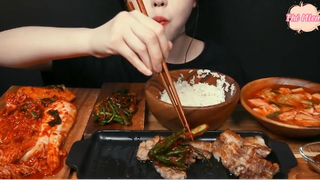 Cơm trắng, thịt ba chỉ nướng, đủ loại kim chi phần 4 #anngonmoingay