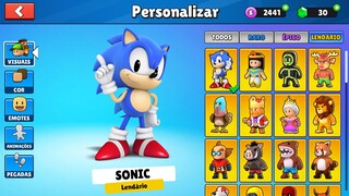 Liberando a skin do SONIC no Stumble Guys
