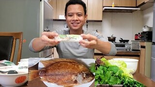 Cá Diêu Hồng Chiên Giòn Cuốn Bánh Tráng Ngon Hết Sẩy | Út Đạt | Cuộc Sống Nhật | # 329