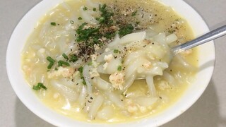 BÁNH CANH TÔM- Cách làm Bánh Canh bột gạo xắt nước cốt dừa dai ngon. Shrimp rice cake soup