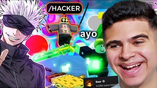 HES WAY TOO GOOD! ROBLOX Blade Ball Funny Moments (MEMES) REACTION