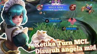 Ketika Turn MCL ketemu publik!? malah disuruh mid angela!? auto kda bagus hehe - Mobile Legends