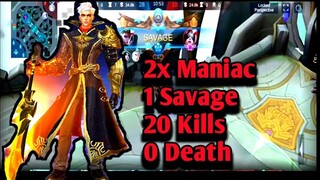 Alucard 2x Maniac 1 Savage 20 Kills Zero Death, JHOMSKY Tv