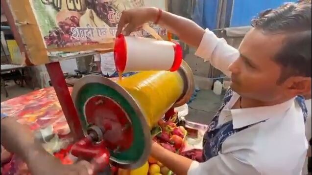 rolling fresh fruits ice cream super delicious