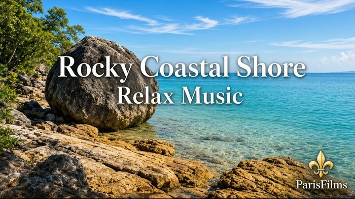 Rocky Coastal Shore | Relax Music | Calm Ocean Rocks for Sleep & Study
