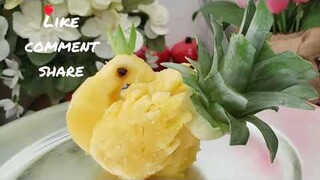 Pineapple Peacock  🦚/Fruit and vegetable carving tutorial