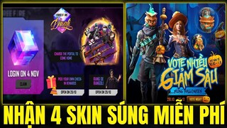 Free Fire - Nhận 4 Skin Súng Và Hộp Ma Thuật Miễn Phí - Sự Kiện Mới Vote Nhiều Giảm Sâu Lên Đến 90%