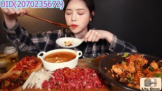 Yukhoe và Bò Bibimbap Doenjang Jjigae Ăn một lần Mukbang #amthuc