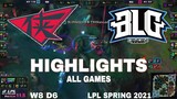 Highlight BLG vs RW (All Game) LPL Mùa Xuân 2021 LPL Spring 2021 Bilibili Gaming vs Rogue Warriors