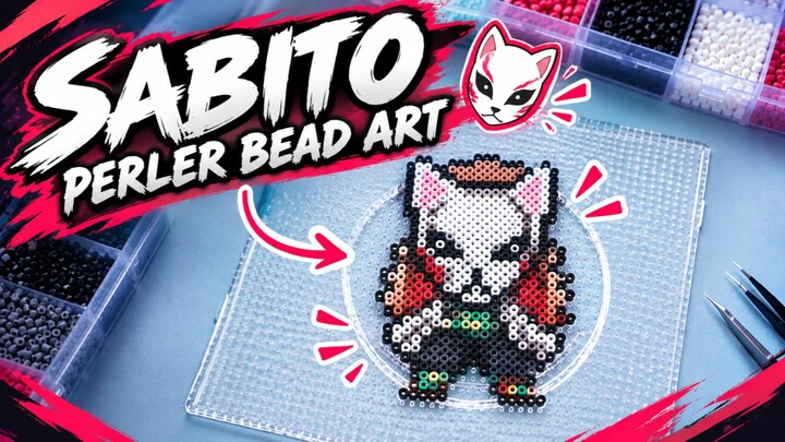 I Made Sabito Using Perler Beads!🦊🔥