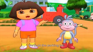 dora at parking lot