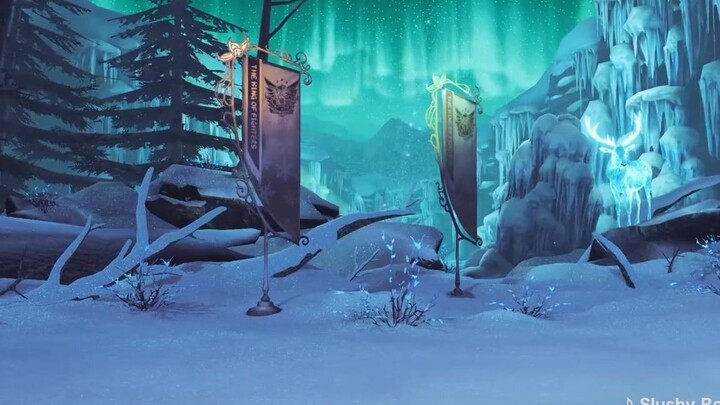 The “Frozen Forest” stage for the Ash team in “The King of Fighters XV,” along with the BGM “Slushy 
