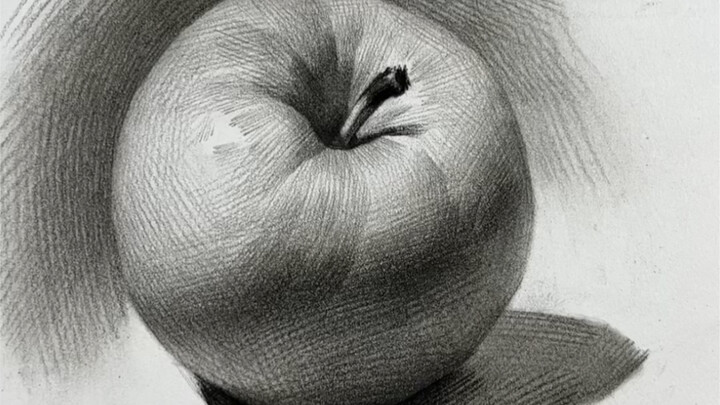 【رسم صور ثابتة】تمرين على رسم تفاح بالخطوط