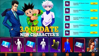 4 New Characters |New HUNTER X Discovery Event? | Free Character Voucher's | PUBGM