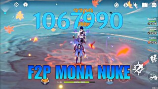 F2P Mona 1Million Nuke Damage Showcase | F2P Build [GENSHIN IMPACT]