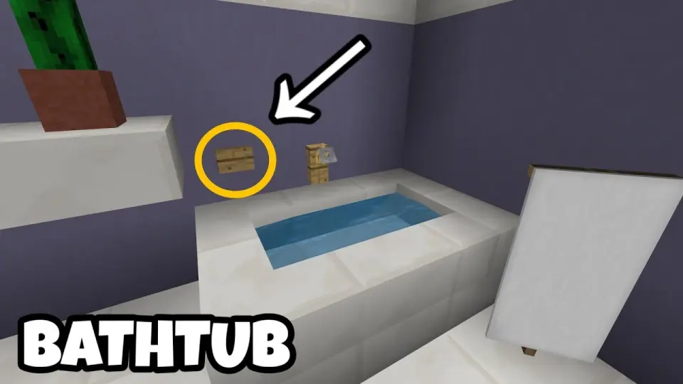 Working Bathtub Tutorial In Minecraft Bedrock Edition Bilibili