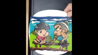 วาดแพนเค้กการ์ตูนรูป โกรกกราก