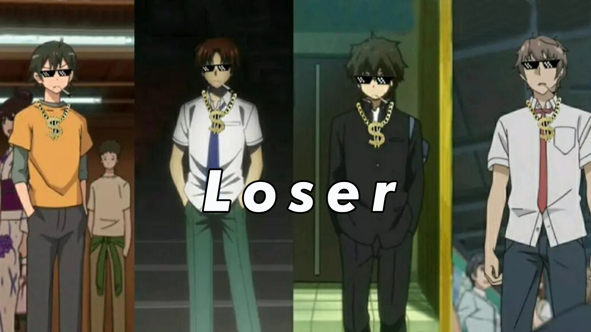 anime mc looks a loser but strong