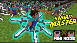 Đội quân Pháp sư Kiếm Siêu khỏe trong Minecraft Mini Noob