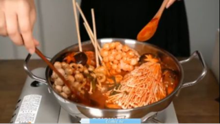 Tokbokki nấm tôm cháy cay phần 3 #mukbang