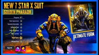 GOLDEN PHARAOH 7 STAR X SUIT ULTIMATE FORM IS HERE - FIRST LOOK , M13 ROYAL PASS REWARDS ( BGMI )